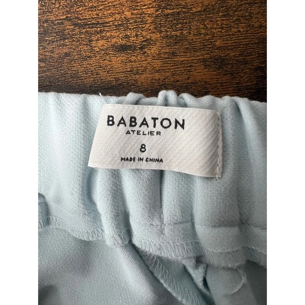 Aritzia Babaton Conan Cropped‎ Pull-On Pants Light Blue Trousers 8 Career Office